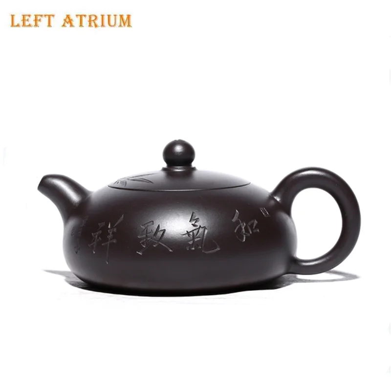 

150ml Authentic Yixing Purple Clay Teapots Raw Ore Black Mud Handmade Tea Pot Chinese Tea Ceremony Customized Teaware Gifts