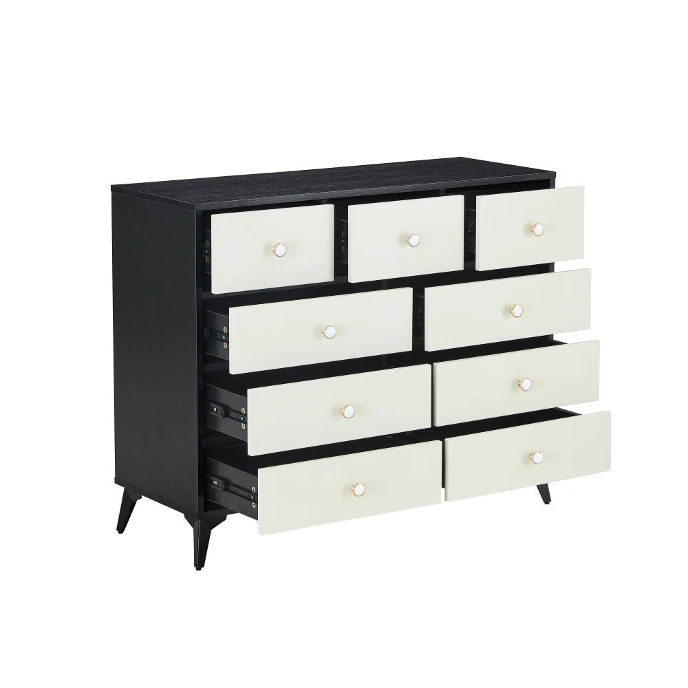 CABINET  WOOD MDF BOARDS, 9 Drawers Dresser, BLACK COLOUR