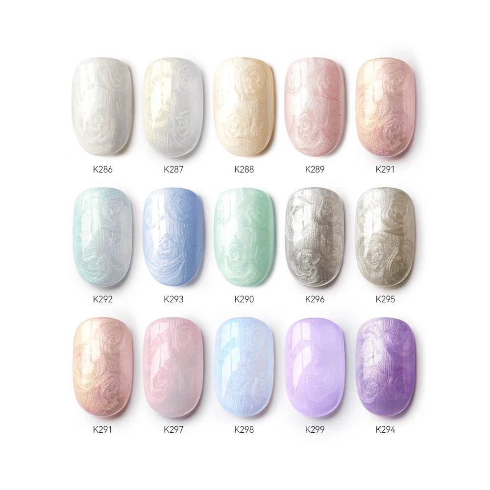 MAYCHAO 14 Colors Pearl Gel Polish Gel Nail Polish Glossy Semi Permanent Soak Off UV LED Frosted Gel Nails Painting Varnish