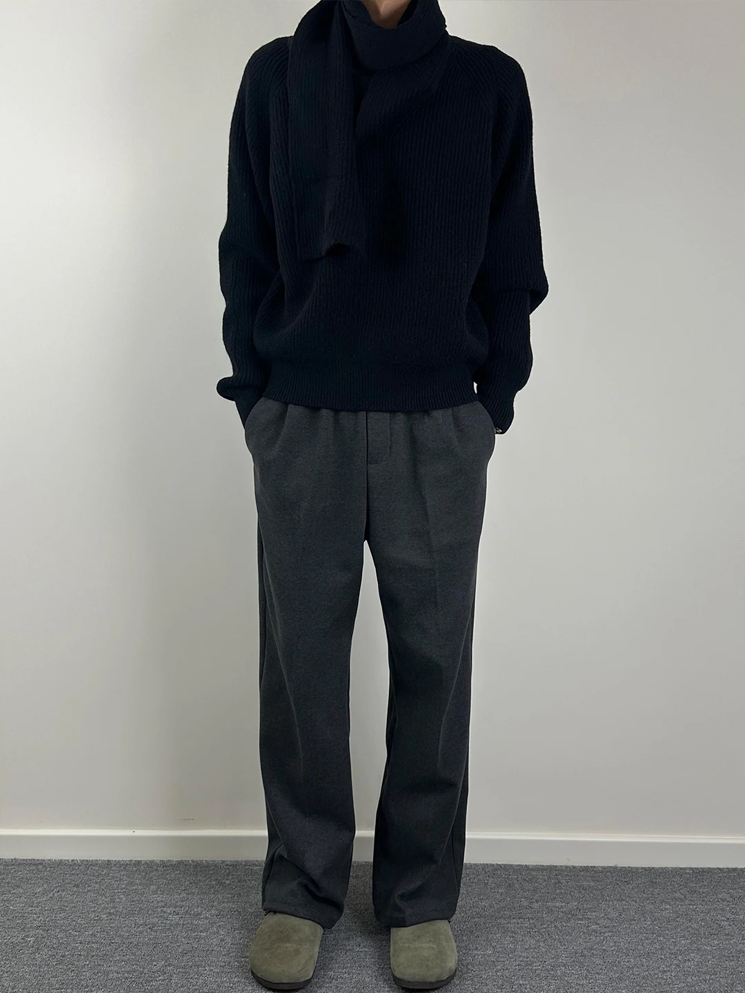 

Мужские повседневные брюки Deep ey Cleanfit из утолщенной шерсти на осень-зиму, прямые, струящиеся, молодежные, однотонные