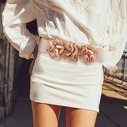 New high-grade handmade flower belt with skirt suit shirt summer sweet belt