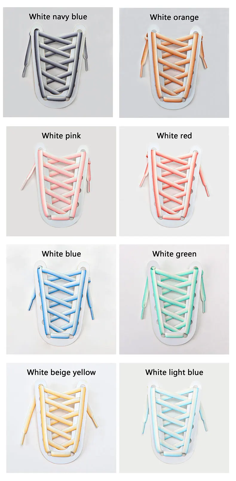 1 paar Elastische Schnürsenkel für Turnschuhe Flache Schnürsenkel für Sport Farbverlauf Tennis Schnürsenkel Gummi Bands Schnürsenkel – Detail 8
