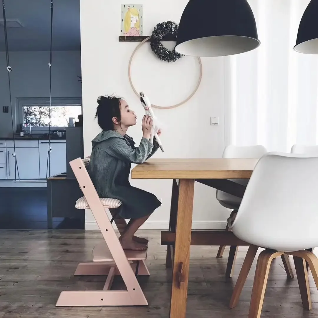 Chaise de salle à manger en bois massif pour enfants, ascenseur réglable multifonctionnel, chaise d'apprentissage de la croissance du bébé