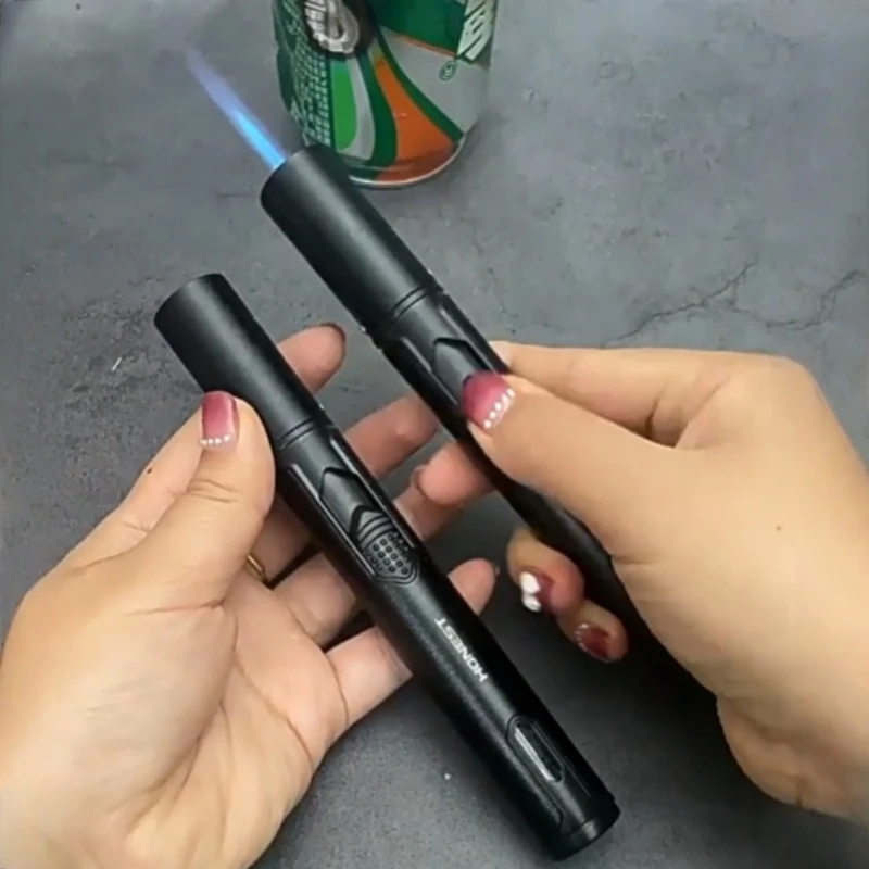 

NEW HONEST Metal Torch Windproof Lighter Refillable Pen Lighter Jet Flame Butane Lighter Kitchen BBQ Candle Camping Men's Gadget