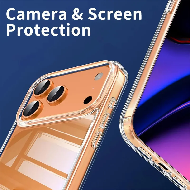 Funda ultrafina transparente de TPU para iPhone 17 Pro Max 16 15 14 13 12 11 Pro Max Plus 17 Air 16E, silicona suave transparente 4