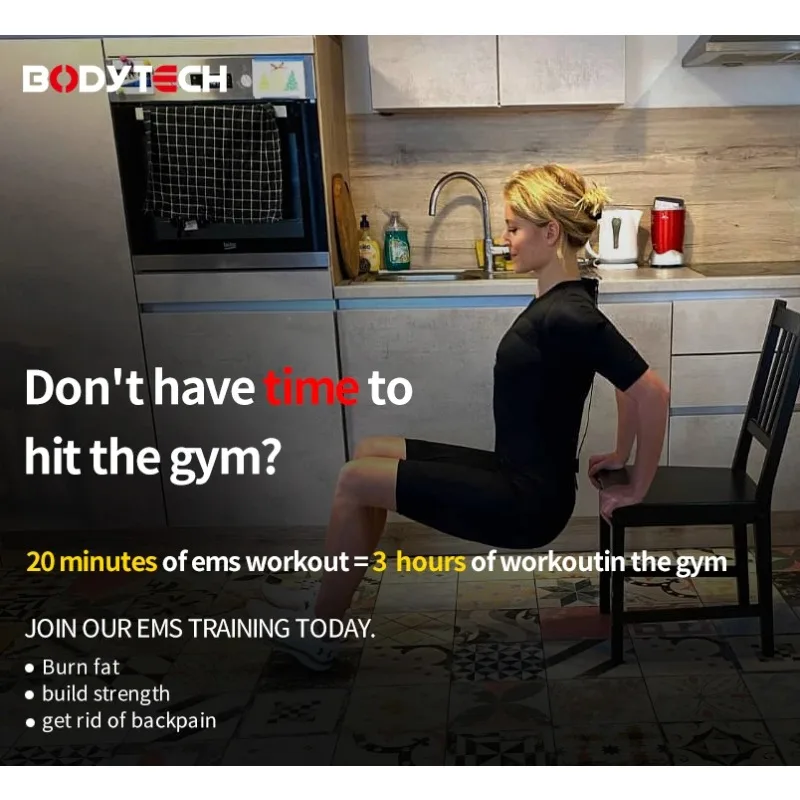 New Certified EMS Pro Training Suit: 20-Min Full-Body Workout = 2H Gym Effect (Wireless & Dry
