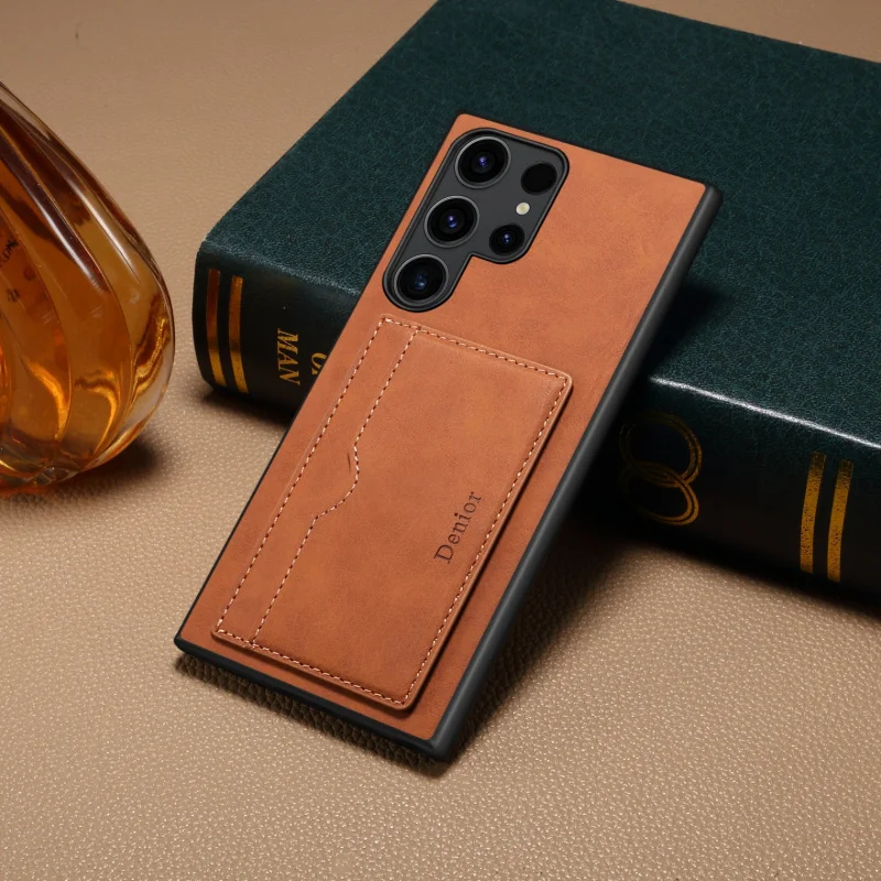 

PUVintage faux leather phone case suitable for SamsungS24Ultra/S22Phone case, phone leather coverS23UltraProtective case with ca