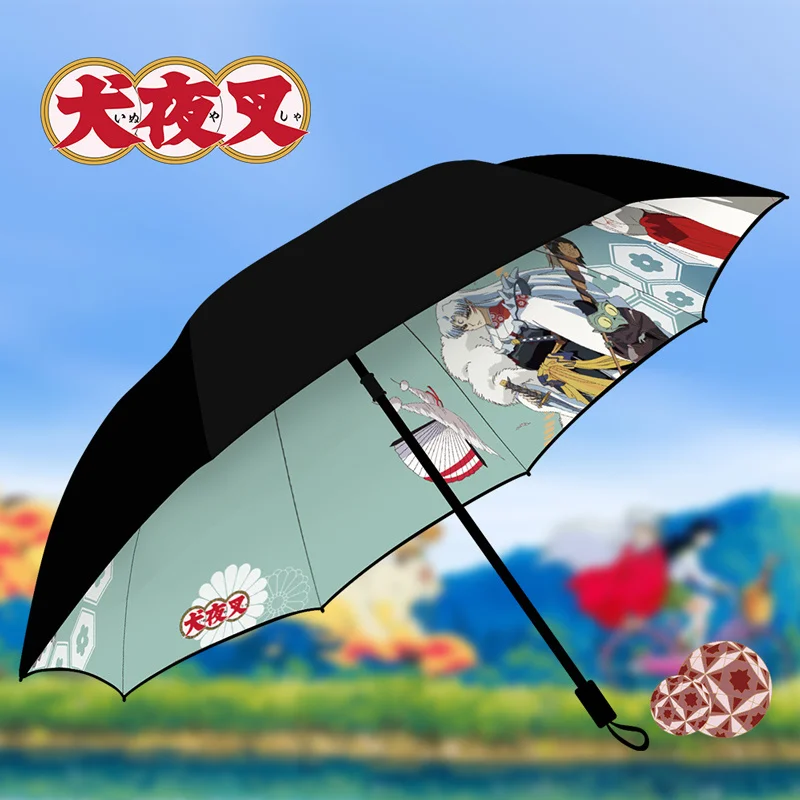Ombrello pieghevole triplo Inuyasha in vinile parasole parasole pieghevole per due Yuan Day animazione periferica