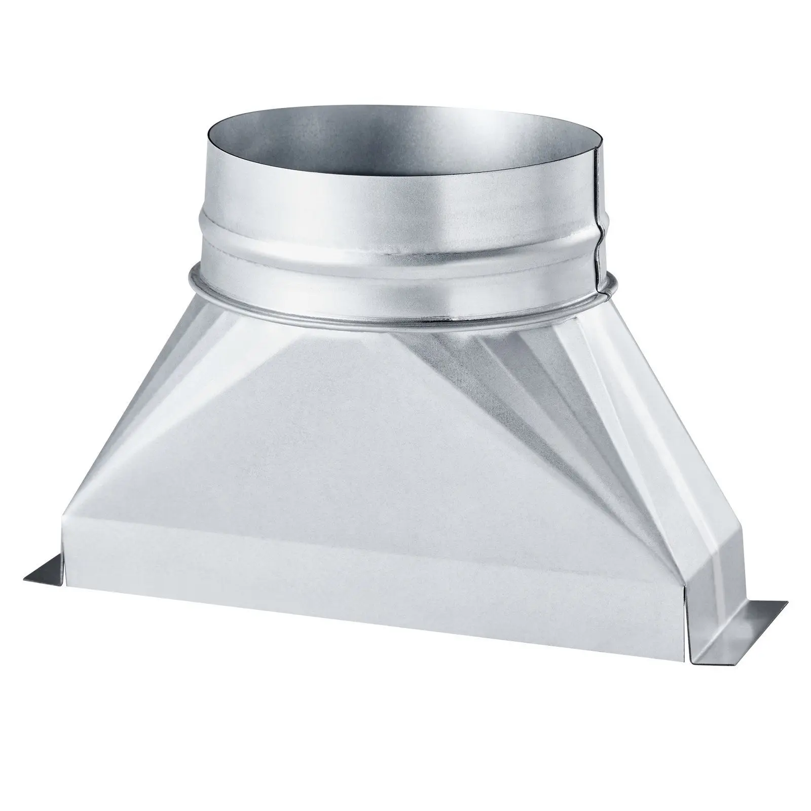 Registro de piso de bota de duto galvanizado redondo retangular de 3,25x10x6 polegadas a 6 polegadas para ferramenta de ventilação HVAC Acabamento prateado