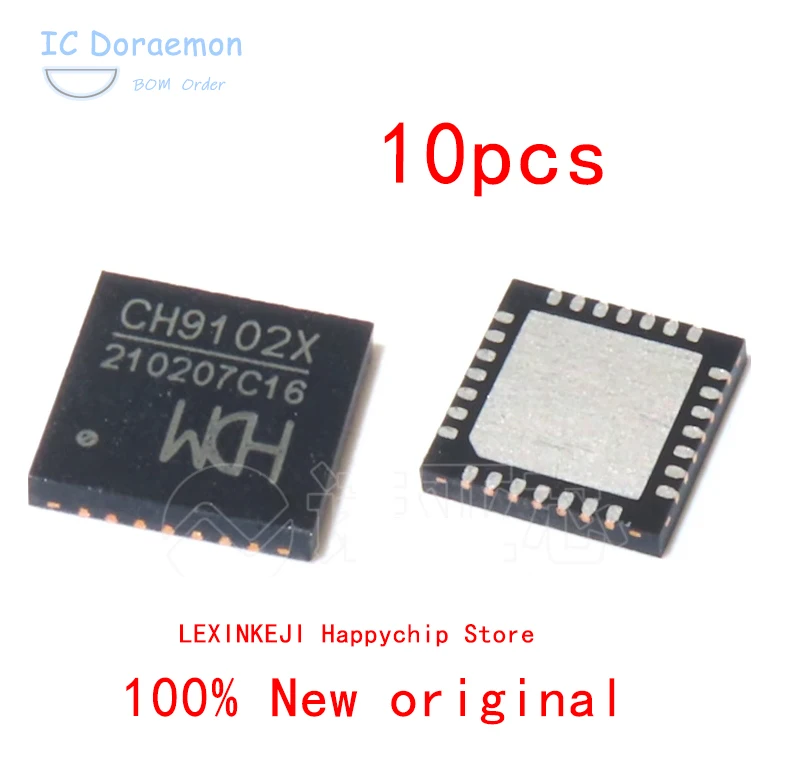 CH9102 CH9102F CH9102X QFN28 QFN24 USB to serial port chip In stock 5PCS 100% New original USB bus converter chip