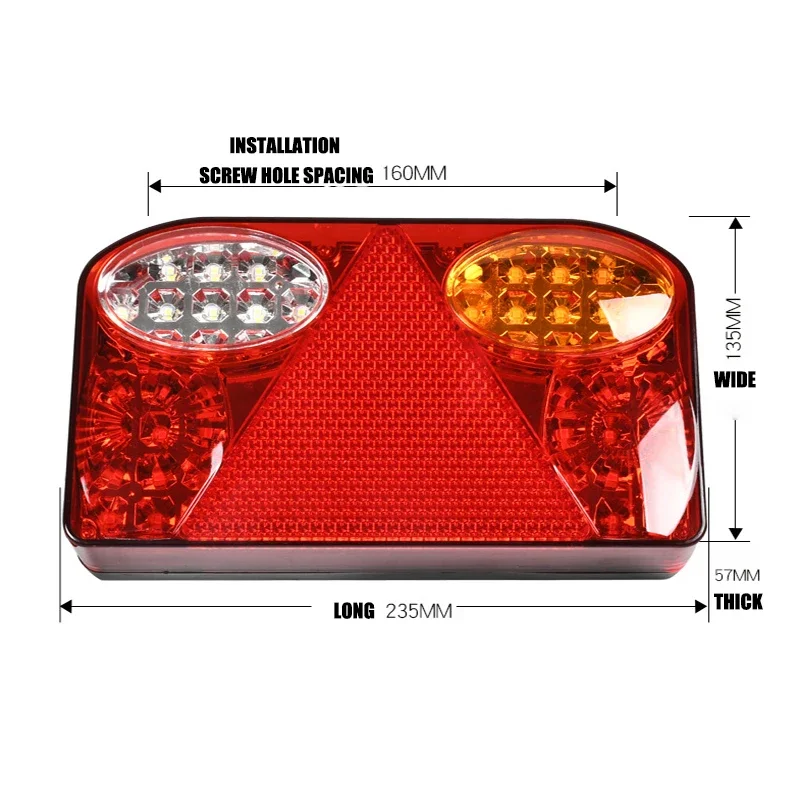 Universal LED Style Taillight Assembly for Car Truck Trailer Beach Bike Toy Vehicle & Vessel 12V/24V  Vehicle Modification Light