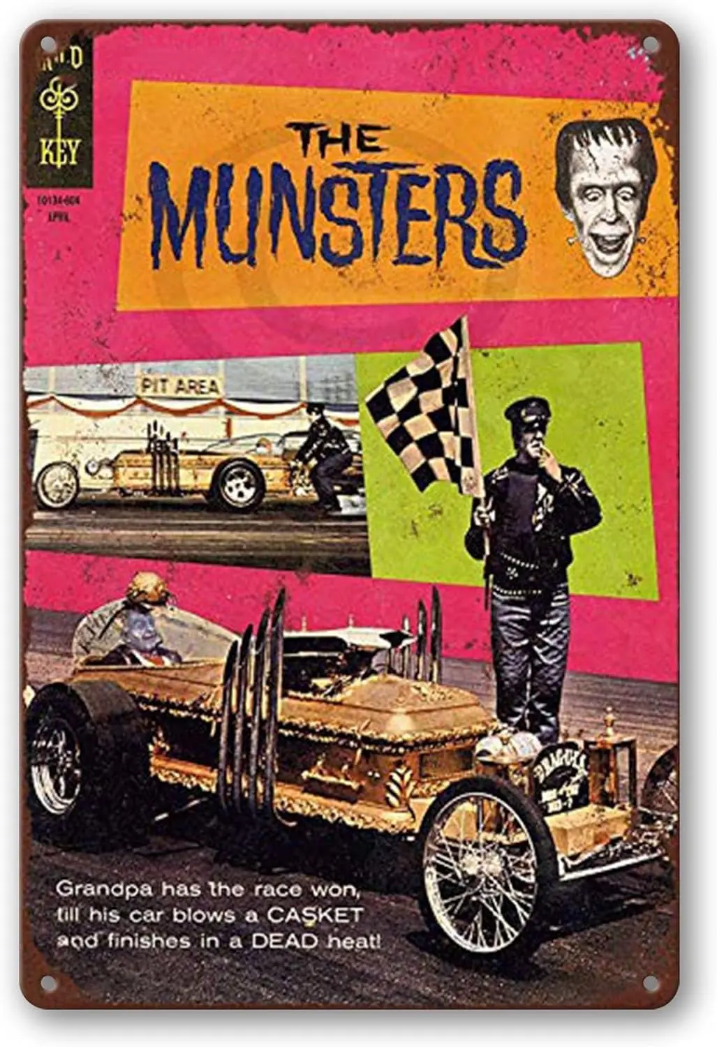 Tin Sign 1966 Munsters Drag-U-La Comic Vintage Reproduction Metal Sign 8 x 12 Inches