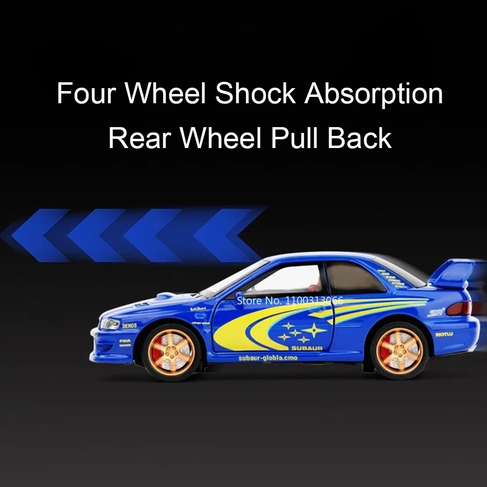 Coches de juguete Subaru Impreza de fundición a presión de aleación 1:32, modelos con música ligera, supercoche en miniatura extraíble, regalos para el Día de los niños