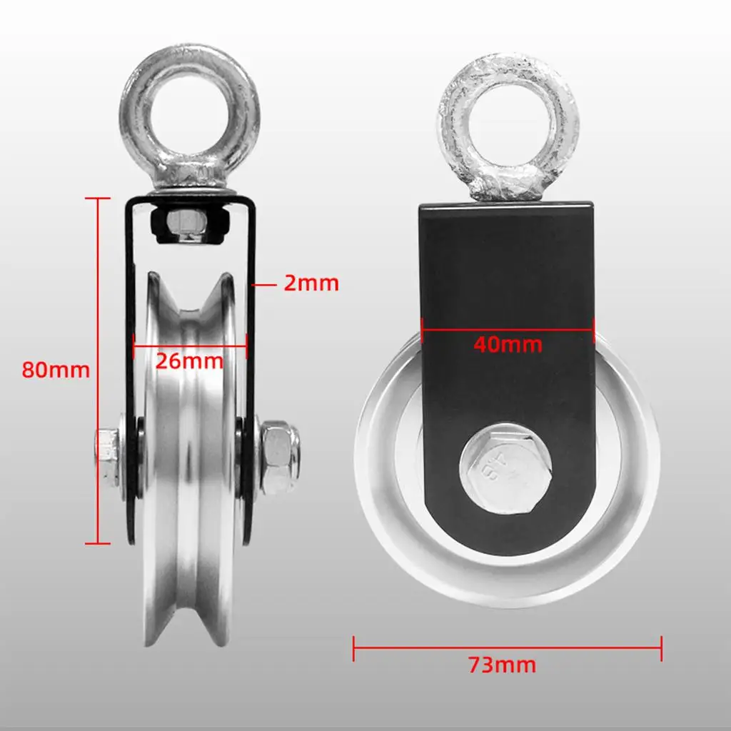 Swivel Pulley -Shape  Pulleys Gym Fitness Guide 300kg Aluminum Alloy 73/95/88mm