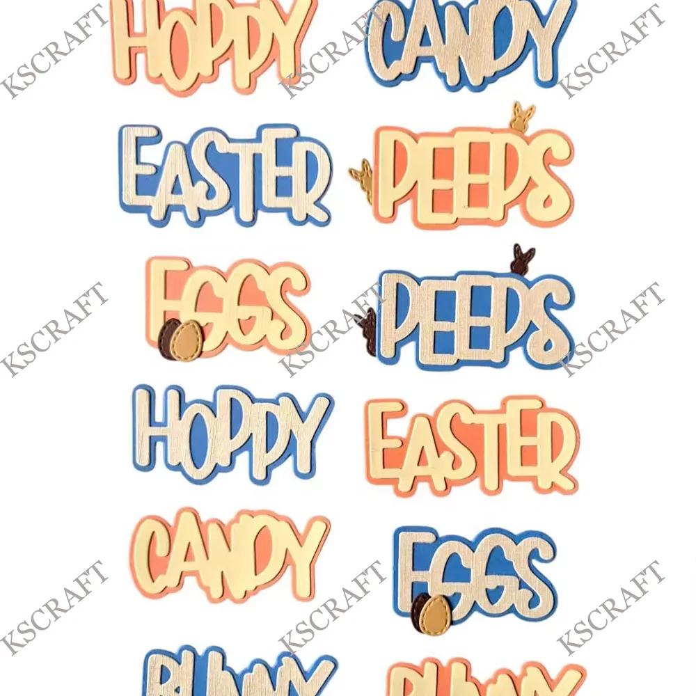 KSCRAFT Bold Easter Words Cutting Dies Stencils for DIY Scrapbooking Decorative Embossing DIY Paper Cards