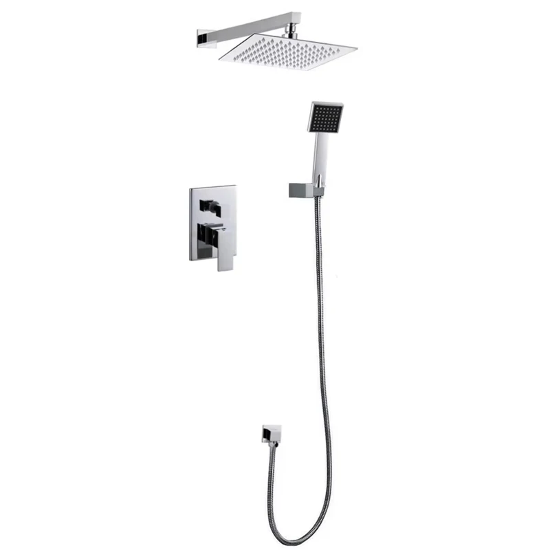 

Classic Style Hidden In Wall Mounted Stainless Steel Rain Concealed Rainfall Shower Sets Bath Shower Mixer