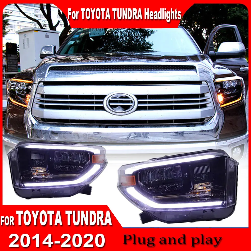 

Car Headlights For Toyota Tundra Sequoia 2014-2020 Front LED Upgrade Lights Assembly Exterior DRL Signal Lamp Accessories 2pcs