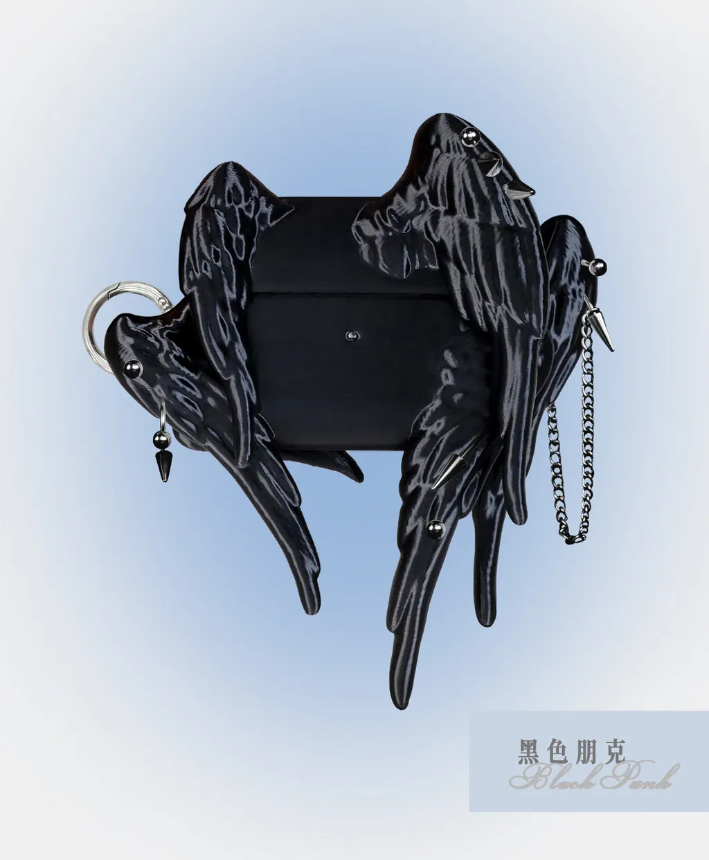 Soft Earphone case for AirPods Featuring 3D-printed Six-winged Angel wings and punk-inspired studs view 6