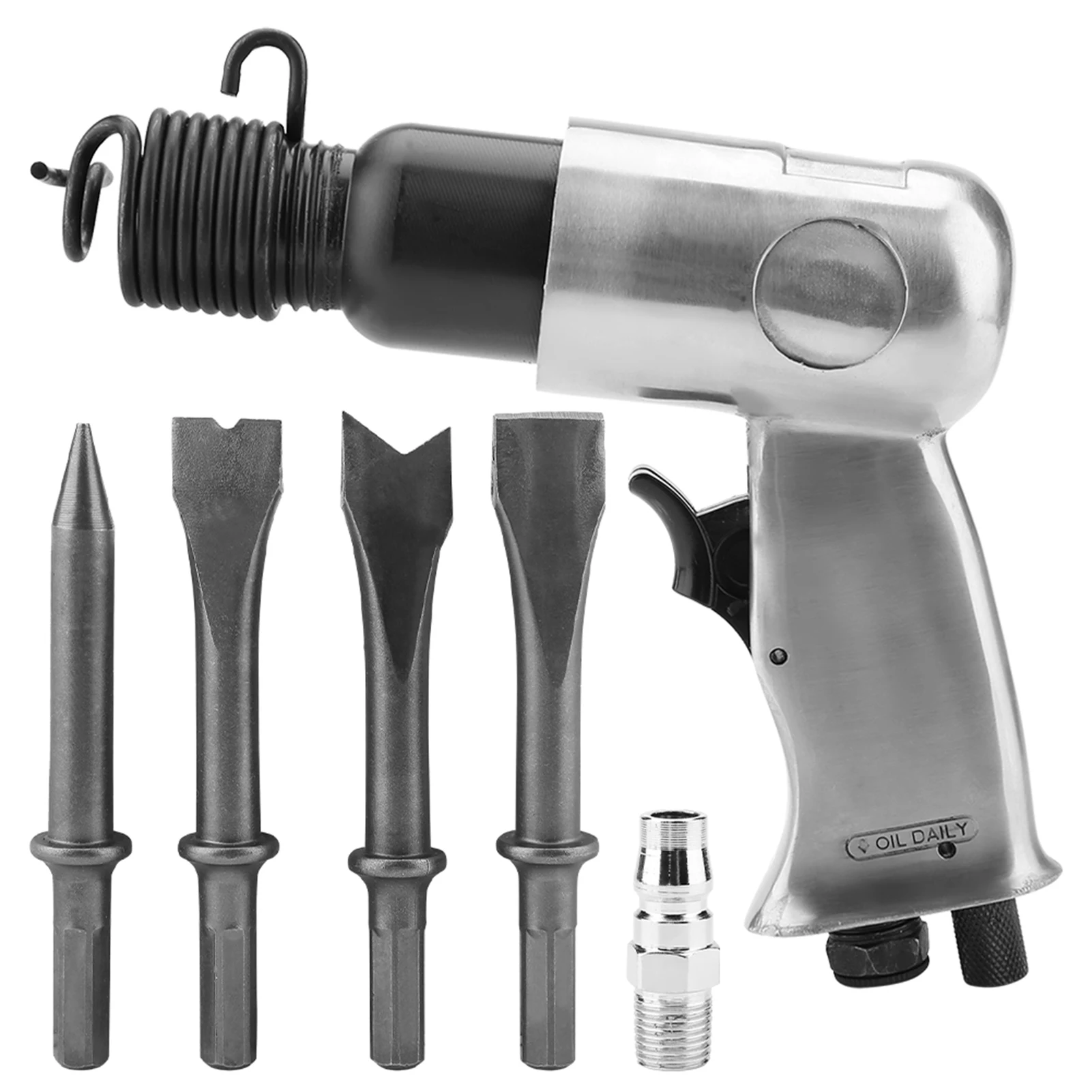 Handle Straight Type Air Chisel Pneumatic Hammer Shovel Tool 150mm Pneumatic Hammer Handheld Air Hammer Industrial Powerful