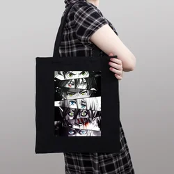 Japan Anime Attack on Titan Large Capacity Harajuku Shopping Bag Canvas Bag Funny Women's Shoulder Bags Kawaii Girls Tote Bag