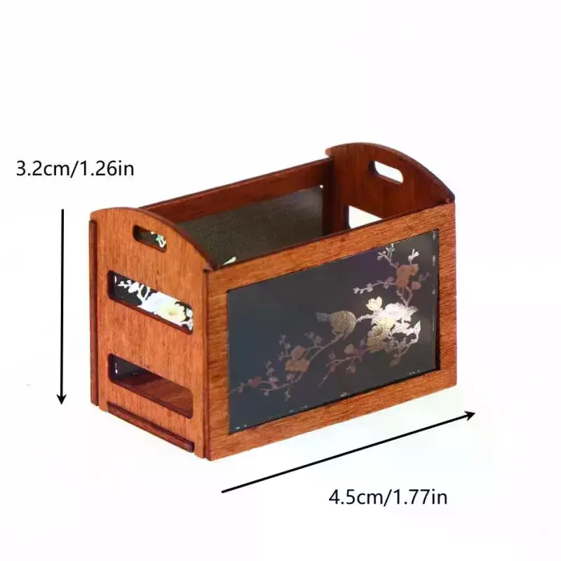 1:12 دمية مصغرة الرف سلة التخزين الأثاث نموذج المنزل ديكور لعبة بيت الدمية الملحقات