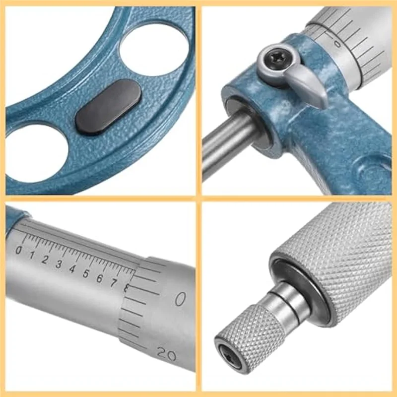 

AB47-Outside Micrometer Machinist Micrometer Micrometer Machinist Tool 3-4 Inch, 0.0001 Inch Graduation Micrometer Set