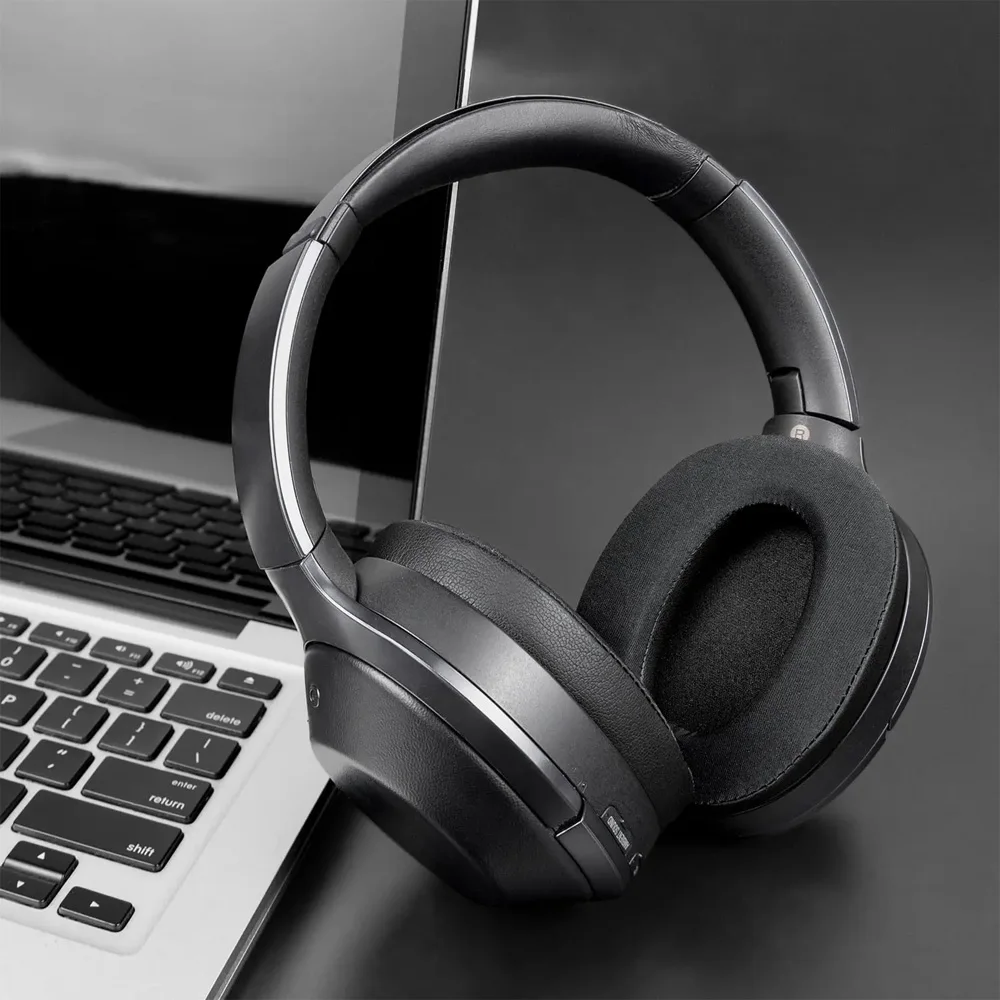 Nauszniki kompatybilne z SONY WH-1000XM1/2, skóra proteinowa, pianka memory foam, wymienne poduszki na uszy, słuchawki nauszne, miękkie, profesjonalne. — zdjęcie produktu 4