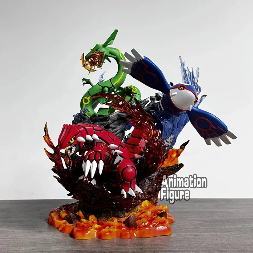 35 cm/13.78in Anime Pokemon Figure Groudon Kyogre Rayquaza figurines d'action Pvc Collection modèle jouets pour enfants cadeaux