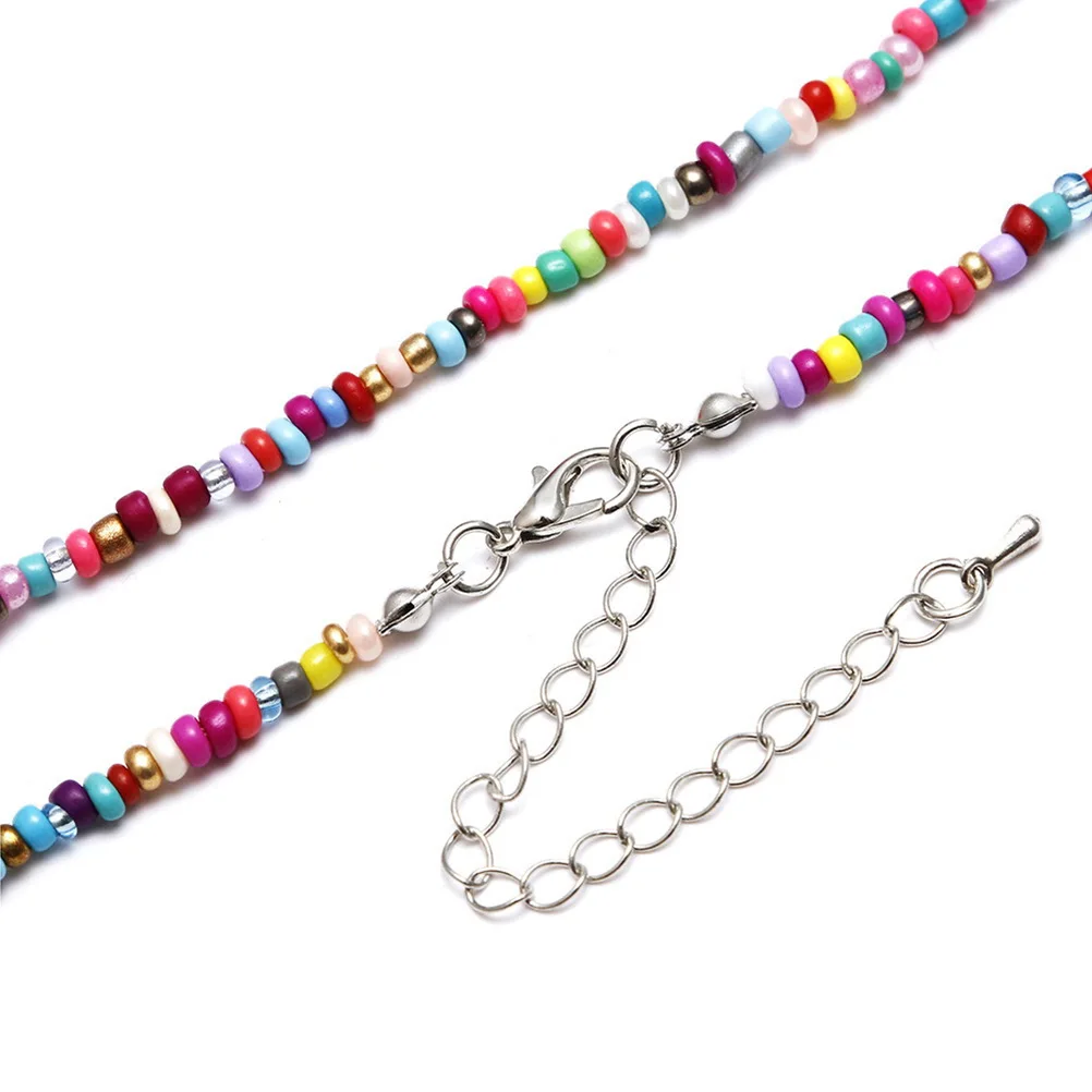 

1pc Bohemian Necklace Colorful Turquoise Beaded Choker Chain for Girls Women Stylish Handmade Universal Beads Jewelry Gift