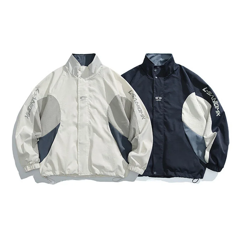 

Весна 2024, мужская уличная одежда, модная цветная вышивка, повседневная свободная спортивная спортивная куртка-бомбер, осеннее пальто