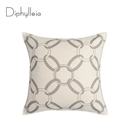 Diphylleia Modern Geometry H Style Pillow Cover Beige Luxury Winter Warm Soft Lambswool Sofa Cushion Case 45x45cm New Year Gift