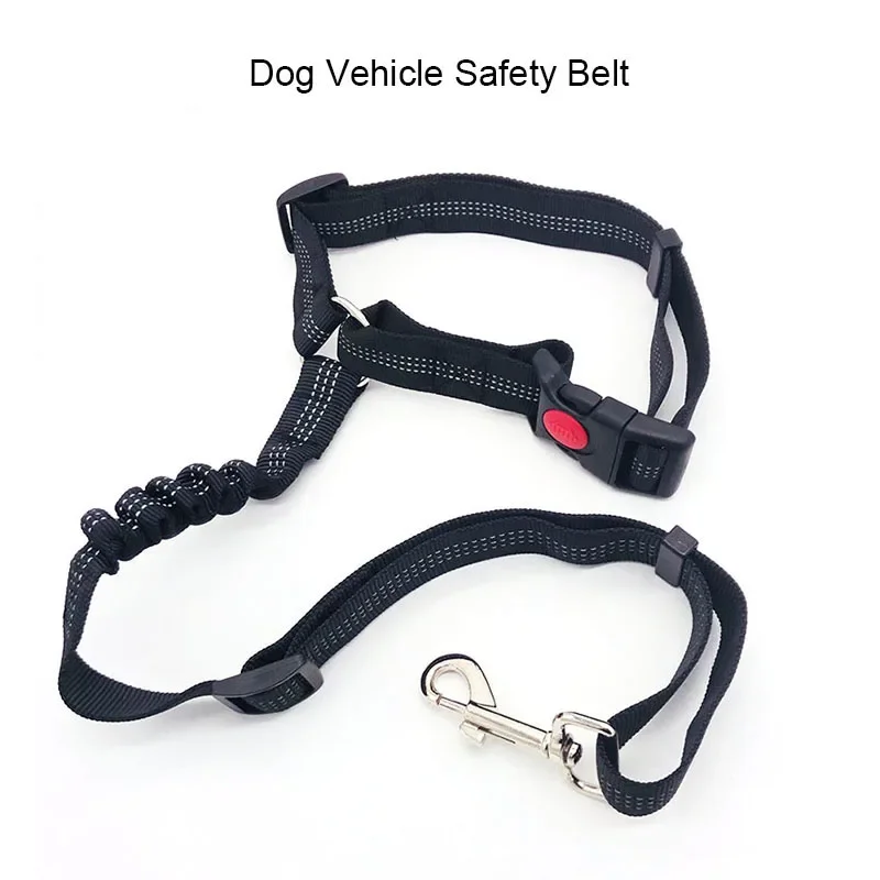 New Reflective Pets Puppy Dog Seat Belt Lead Leash Elastic Dog Vehicle Safety Belt Pet Supplies Travel Clip Adjustable Leash