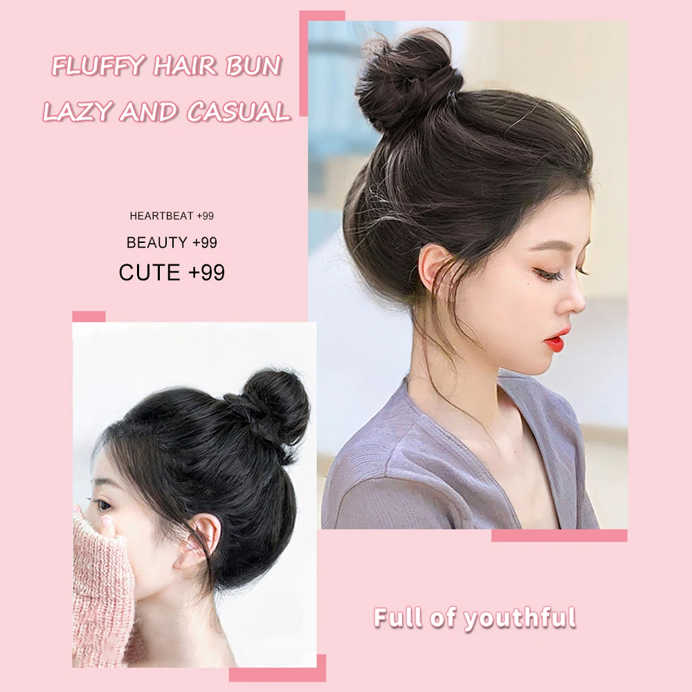 Real Bun de cabelo humano para mulheres, sujas Hairpieces Bun, Natural Updo, despenteados Chignons, diariamente, 100%