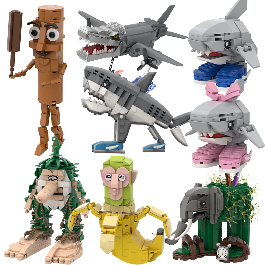 9 beast combination Boss New Platinum Steel Deer Brainrot Bricks Tung Tung Sahur Figures Tralalero Tralala Building Blocks Toys