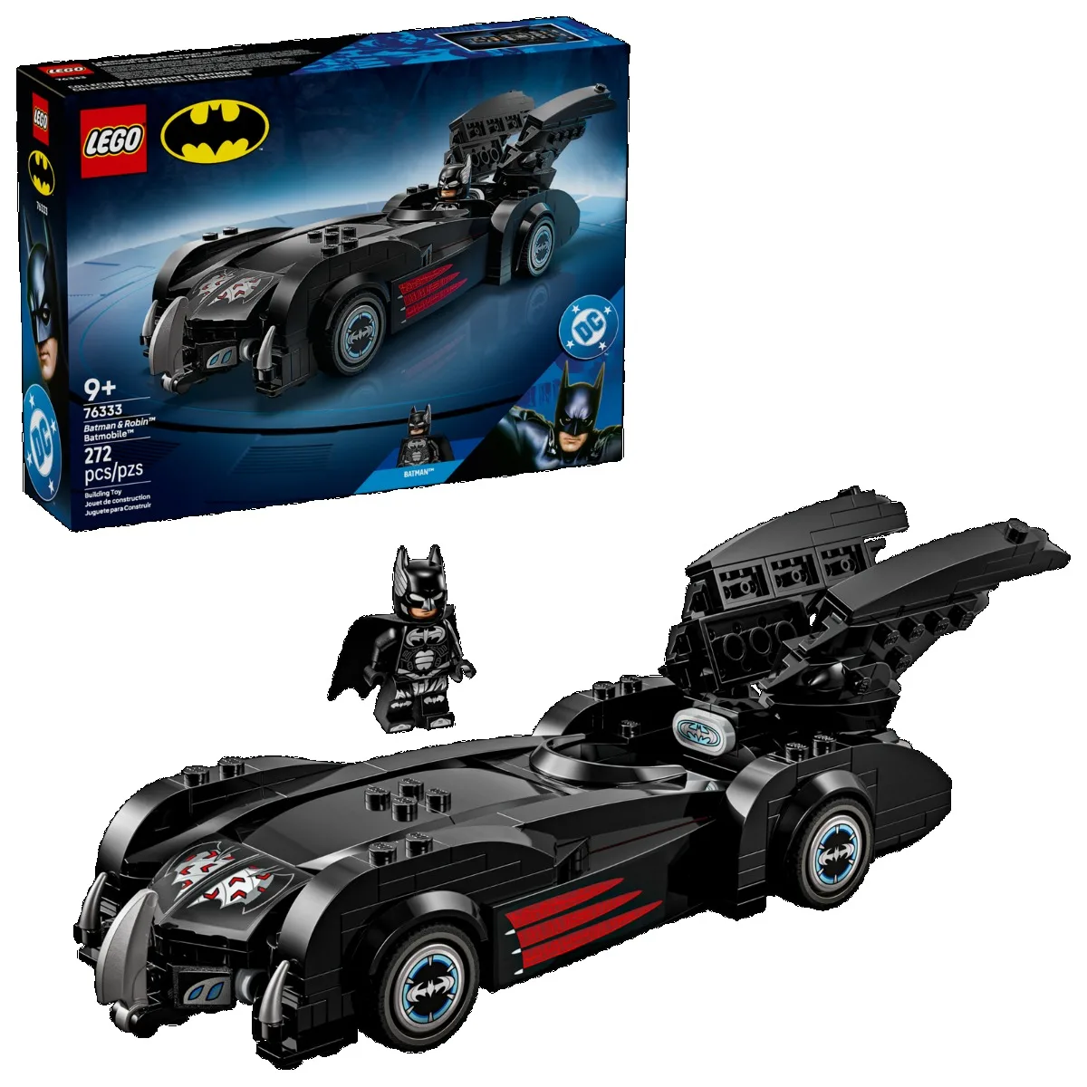 LEGO ®   Batman y Robin ™   Batmóvil ™   (76333), Juguete de Construcción, Regalo para Niños y Niñas a Partir de 2 Años, 272 Piezas