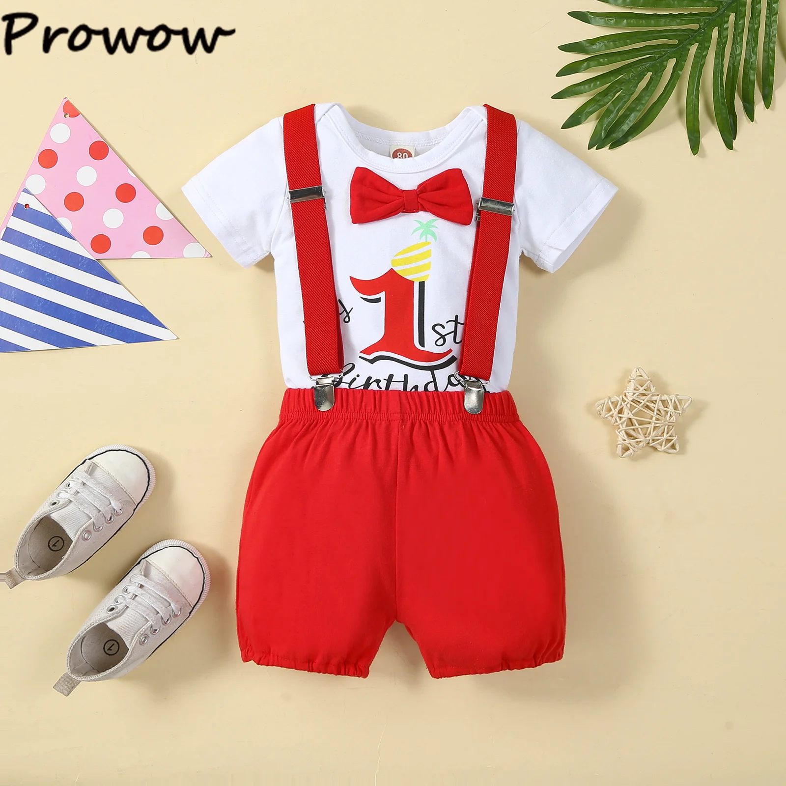 Geburtstagsoutfits für Jungen: Set mit Ballon-Buchstaben "1" Body und Y-Back-Trägerhose, 1. Geburtstag Baby Cake Smash Kleidung – Detail 26