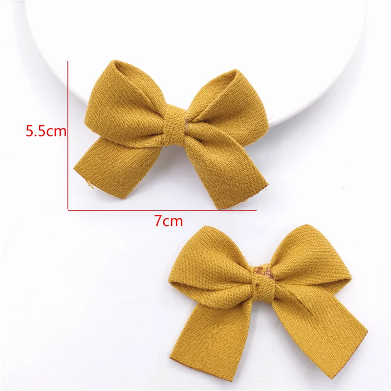 18 pz 7 x5.5cm tessuto Bowknot Applique per fai da te bambino Clip di capelli cappello copricapo artigianato patch Decor ornamento accessori di