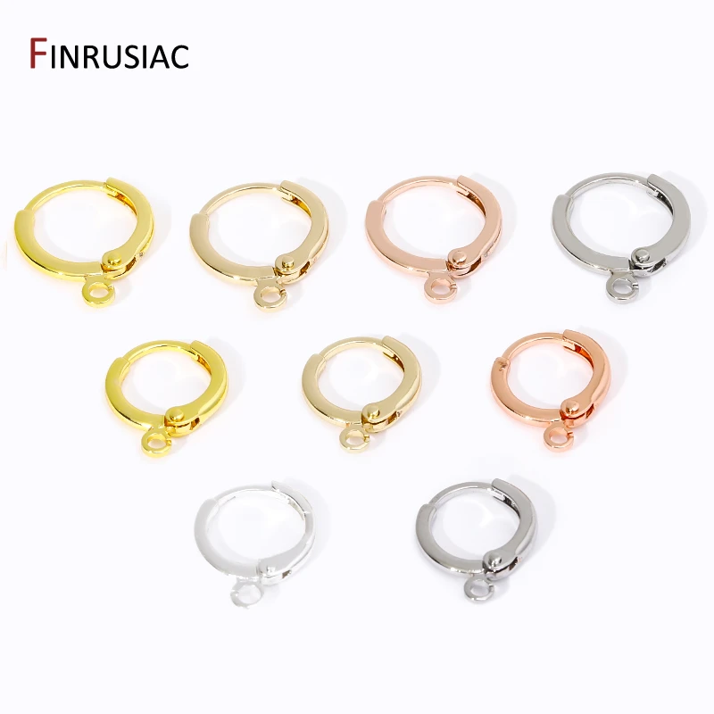 Trendy 14/18K Gold Plated Brass French Lever Back Earring Round Hook Ear Wire For DIY Earring Making Findings Accessories image 5