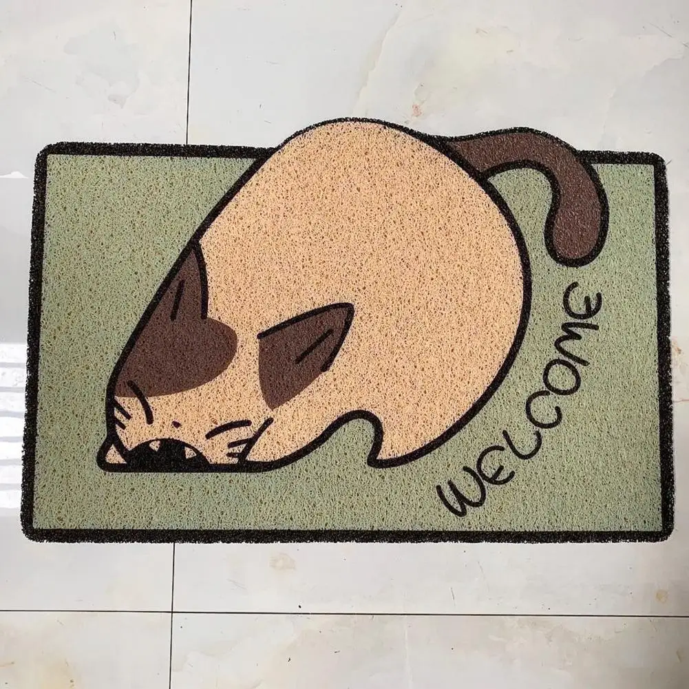 Floor Mat Non-slip Pvc Rug Pattern Decorative Entrance Door Mat Wear-resistant Indoor Outdoor Rug with Non-slip Backing for Home