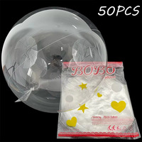 50pcs 24inch Bobo Balloons Set 8-36 Inch Helium-Inflatable Transparent Bubble Decorations for Christmas Wedding Birthday Parties