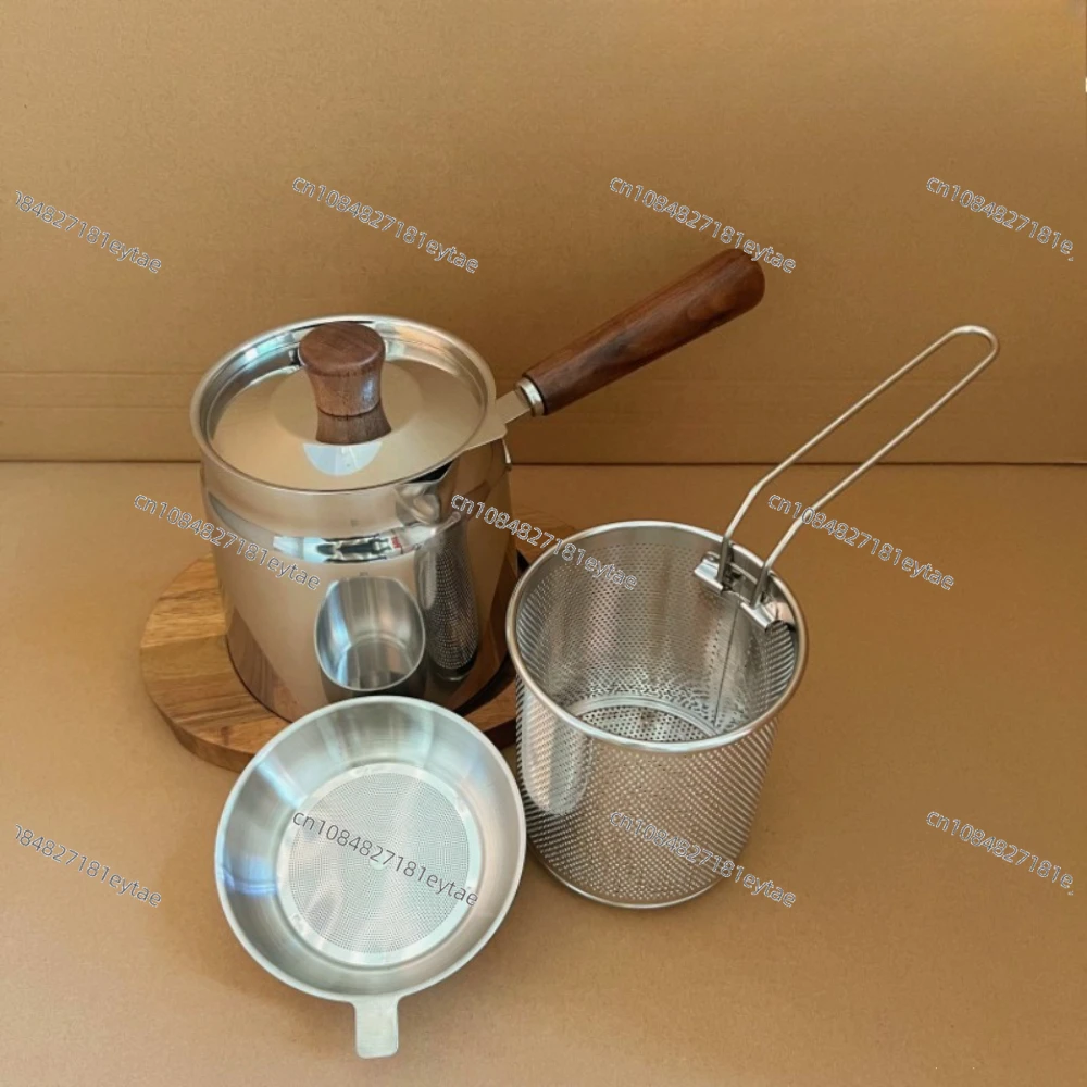 304 stainless steel fryer for household use, small size, raised and deepened