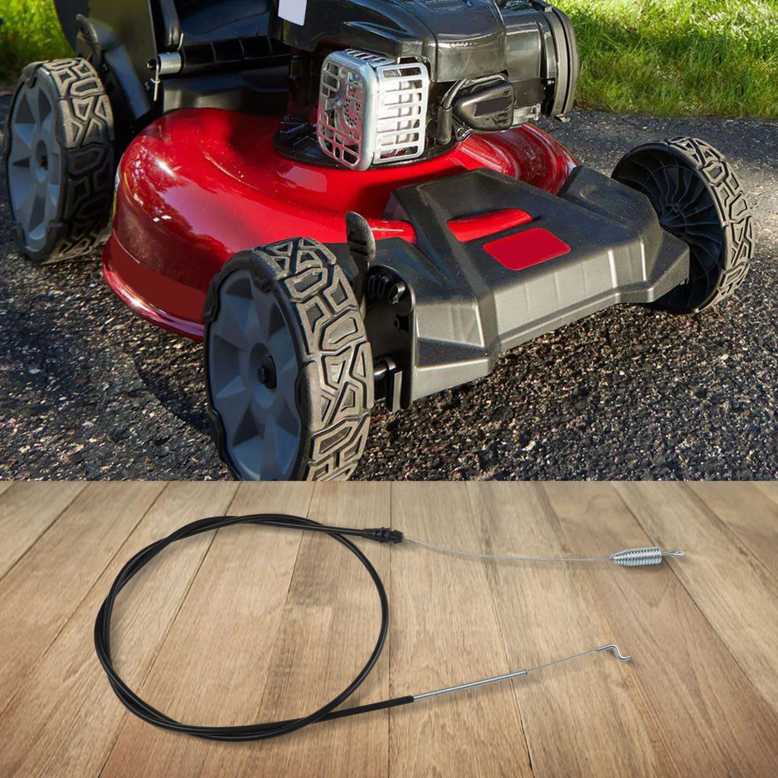 Traction Cable for Self Propelled 22 Recycler Front Drive Mower Part 1051845 with Z Bend and Spring Cable Ends