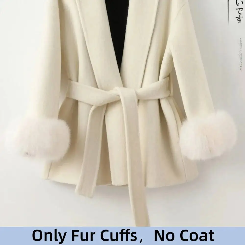 100% Real Natural Fox Fur Arm Cuffs Winter Warm Fur Sleeve Wrist Fashion Luxury Arm Bands Women Elegant Clothing Accessories