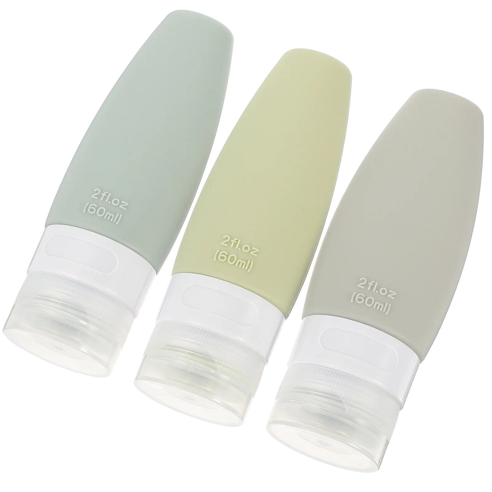 

3pcs Silicone Travel Bottles Leakproof Airtight Portable Sub Lotion Containers Refillable Shampoo Detergent Dispensers