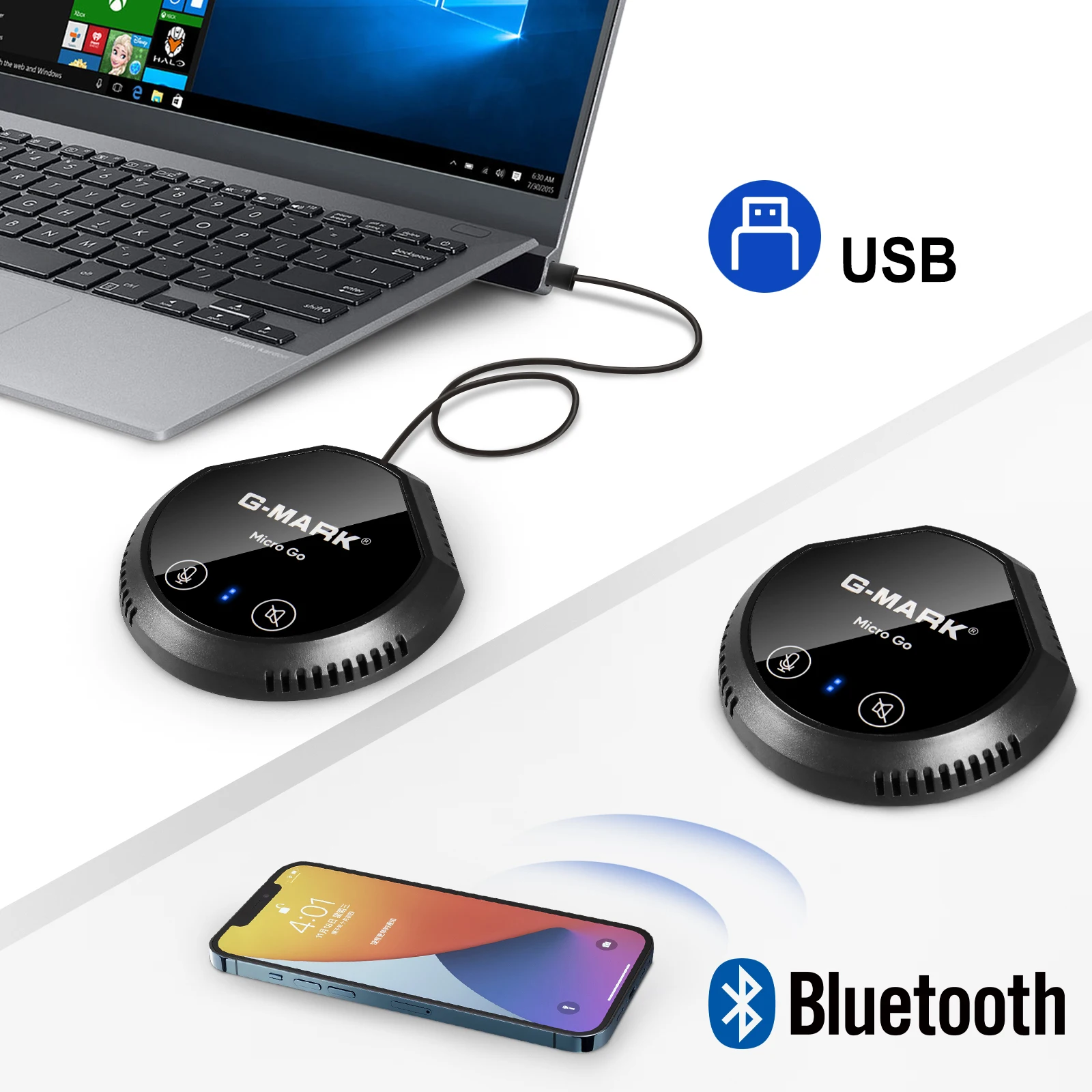 USB Microphone Speakers G-MARK Micro Go Conference Speakerphone Compatible with Leading Platforms Plug and Plays view 5