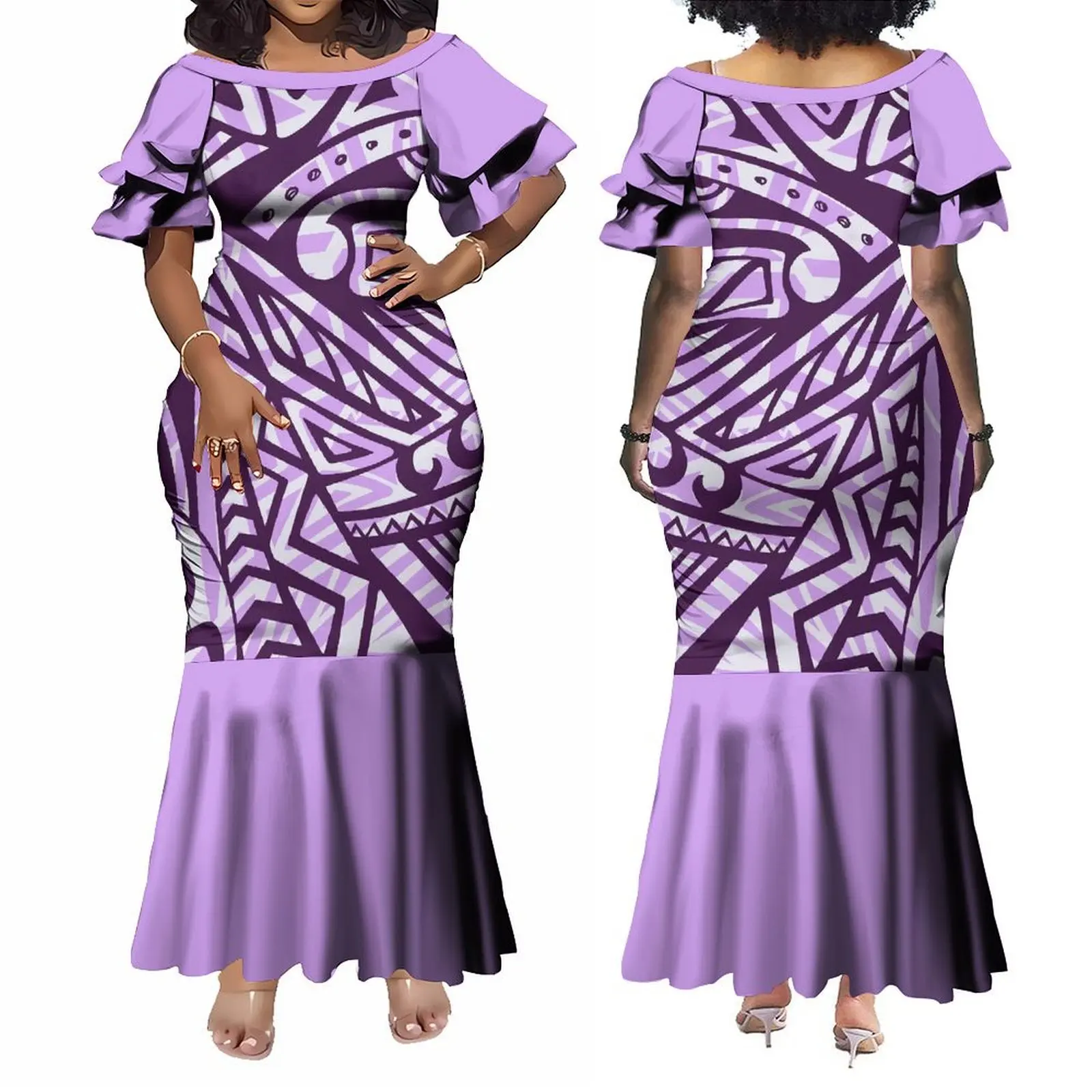 Robe fourreau en queue de poisson pour hommes et femmes, chemise de poche décontractée hawaïenne, conception de l'île du Pacifique, robe de soirée QueFestival, mode Fidji