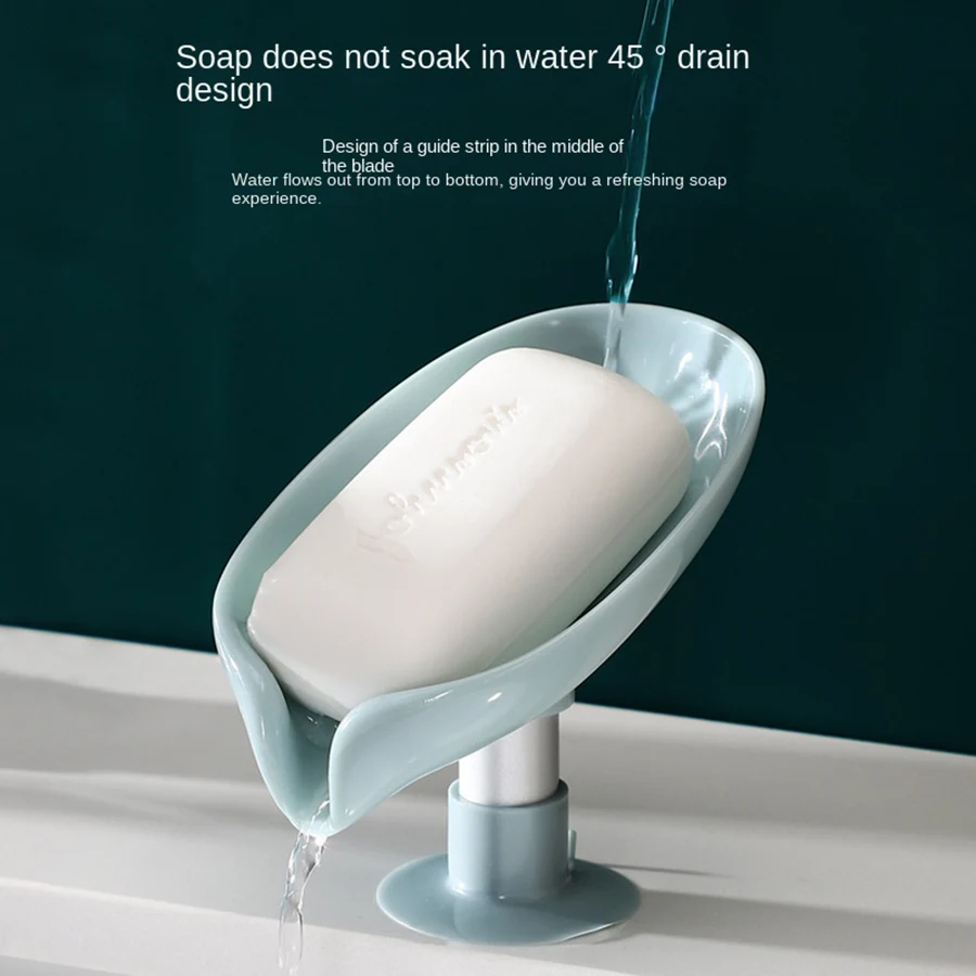 Soap Box Soap Storage Rack Home Punch-Free Suction Cup Leaf Drain Creative Soap Rack Does Not Accumulate Water Storage image 3