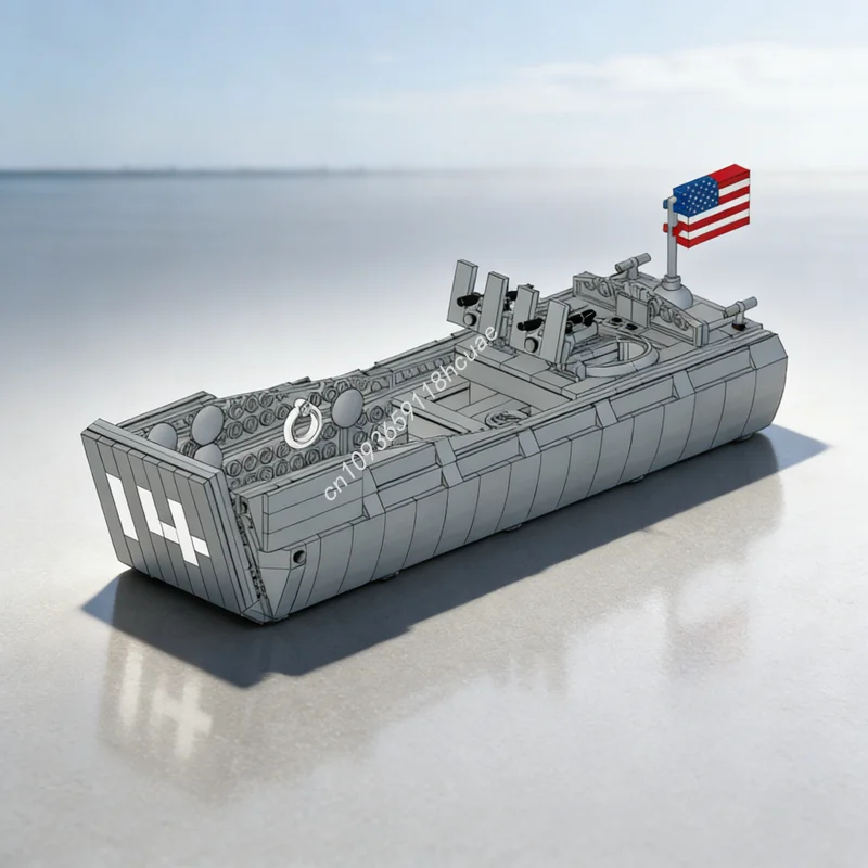 364pcs MOC LCVP Higgins Boat Freestyle Model Building Blocks Toy Construction Christmas Gift DIY Education Creative Idea