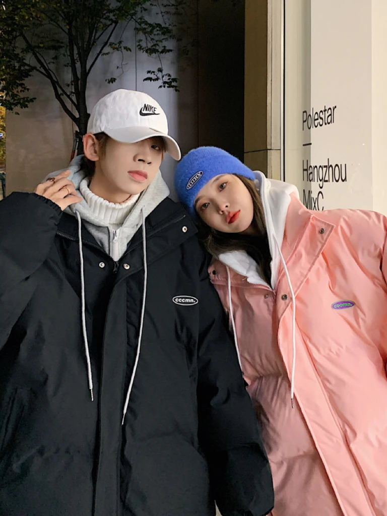 

Winter Thickened Padded Jacket for Men Couple Loose Fit Bread Style Coat Korean Version Ins Students with Hat Casual Wear