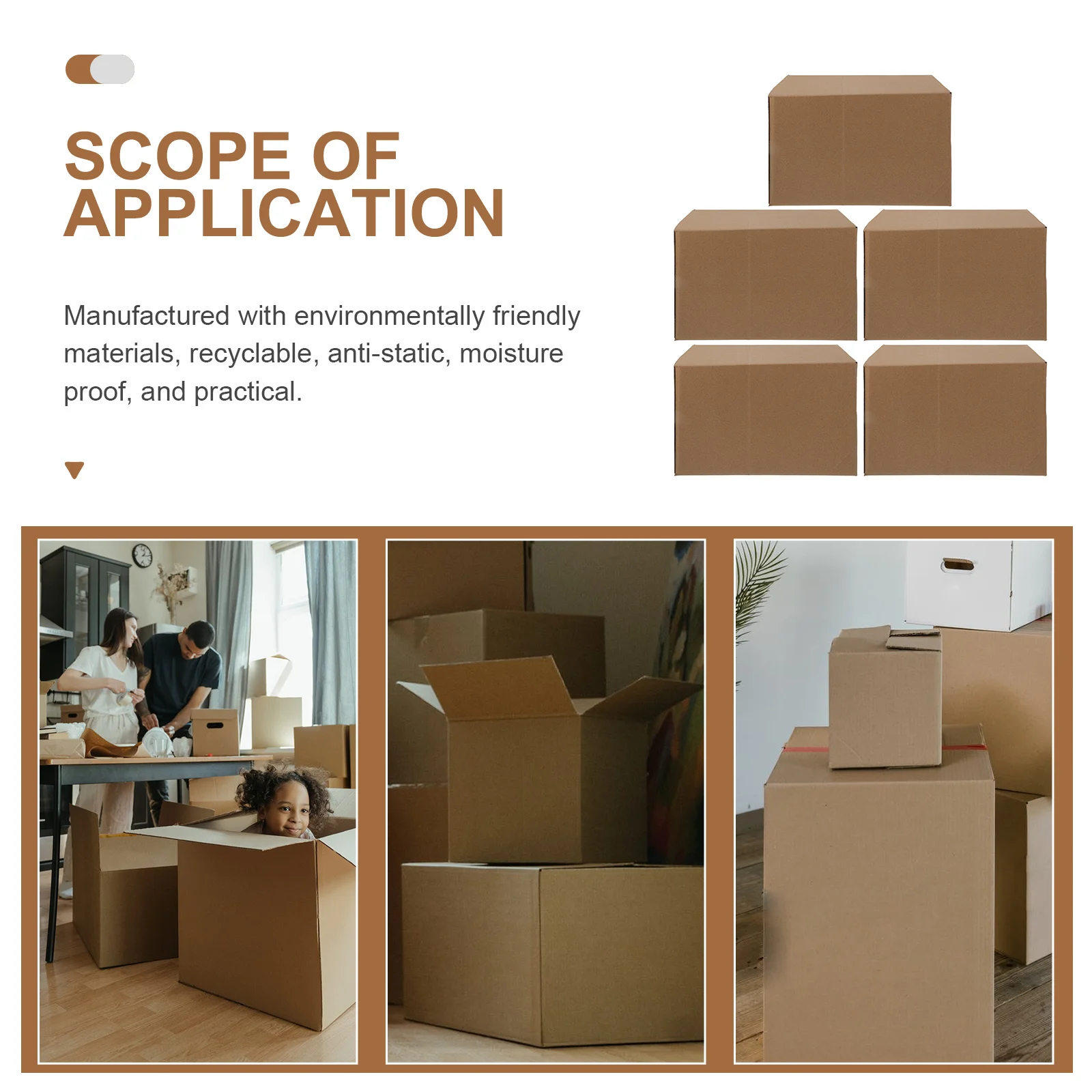 5 Pcs Express Box Craft Boxes Package Shipping Corrugated Board Cardboard Packaging Packing Paper Storage